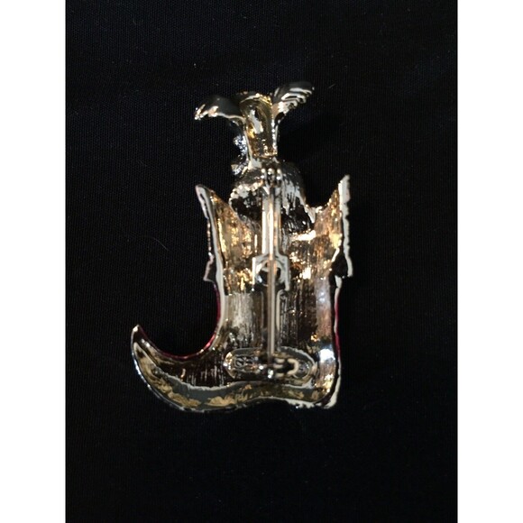 Vtg Scotty Dog In Christmas Stocking Pin Holiday Jewelry - Picture 2 of 6